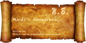 Murár Benedikta névjegykártya